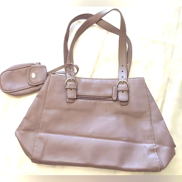 Nine West Lavender Vegan Leather Shoulder Bag Tote + Phone Pouch Y2K - Picture 4 of 8